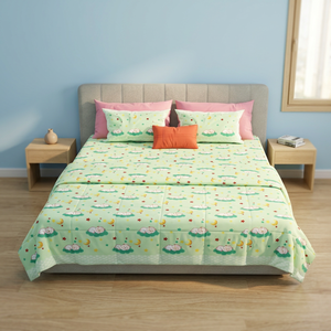Juego de Ropa de Cama de Microfibra con Estampado de Osos de Dibujos Animados Coloridos, Juego de Funda de Edredón y Funda de Almohada para Niños - Product Image 3