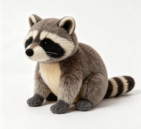Boneka Raccoon Plush Lembut Custom Pabrik OEM ODM, Boneka Hewan Raccoon Isi Dakron, Logo Sesuai Pesanan