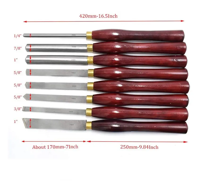 나무 터닝 도구 HSS 선반 끌 세트 8 조각 세트 목공