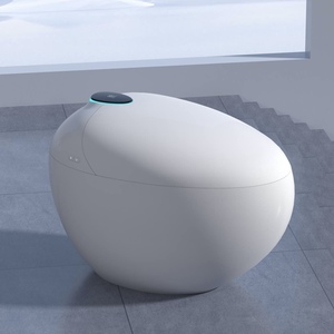 Hiện đại thông minh hình dạng trứng nhà vệ sinh mới đến tự động tuôn ra điều khiển từ xa ghế <span class=keywords><strong>s</strong></span>ưởi ấm <span class=keywords><strong>s</strong></span>àn màu đen gắn <span class=keywords><strong>S</strong></span>-trap cho khách <span class=keywords><strong>s</strong></span>ạn biệt thự - Product Image 5
