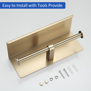 Porte-papier toilette double auto-adhésif en aluminium spatial avec étagère pour téléphone - Product Image 3