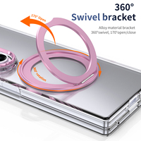 Étui OEM sans fil magnétique rotatif à 360° antichoc en PC et aluminium pour Z Fold 8 7 6 5, anti-jaunissement, design de luxe