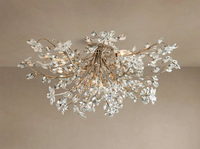 Lustre floral en cristal en forme de branche, lampe suspendue pour salon, hôtel, salle à manger, villa, hall d'entrée