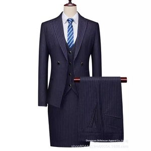 Completo Formale Antirughe a Righe per Uomo e <span class=keywords><strong>Donna</strong></span>, <span class=keywords><strong>Abbigliamento</strong></span> Professionale Autunno 2023, Vestibilità Slim in Velluto per Hotel - Product Image 2