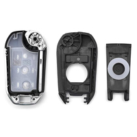 Clé de Voiture Télécommande Pliable MS 3 Boutons 433 MHz Puce 46, pour Véhicule Peugeot avec Lame de Clé Métallique HU83 Non Taillée