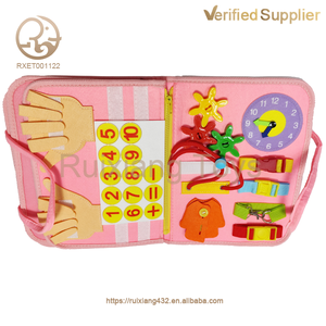 Stem Cognition Livre d'activités et de développement sensoriel personnalisé Sirène Rose pour tout-petits, idéal pour les voyages et les moments de jeu, avec un adorable sac à main, cadeau d'anniversaire - Product Image 4