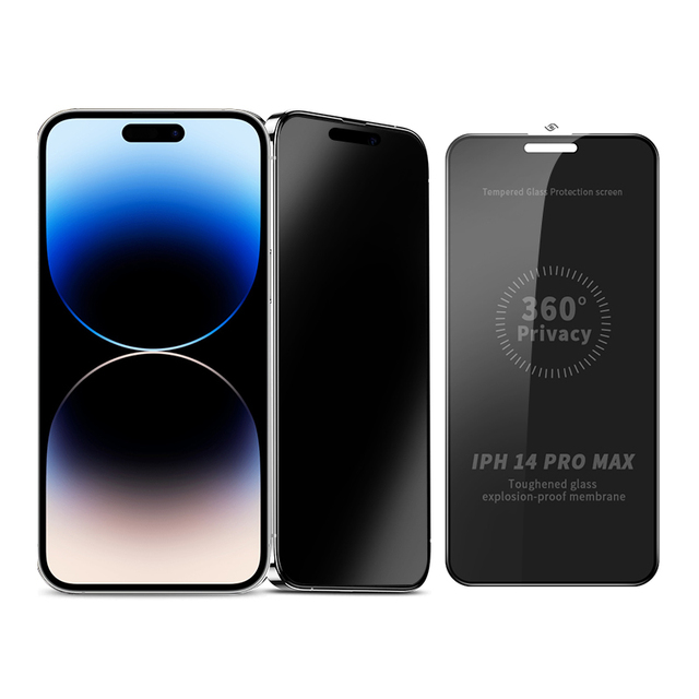 Privacy Tempered Glass Anti spy Phone Screen Protector 360 Degree Full protection 9H Glass for iphone 15 Pro Max 16