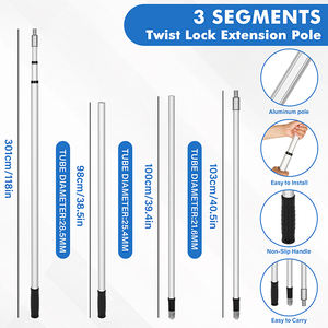 3 segmentli büküm kilidi hafif rotasyon alüminyum teleskopik çubuk - Product Image 3