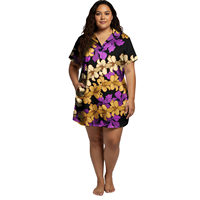 Nouvelle robe de plage Plumeria sexy à col rabattu 2026, vêtements polynésiens, robes à motifs tribaux hawaïens, grande taille, robe personnalisée