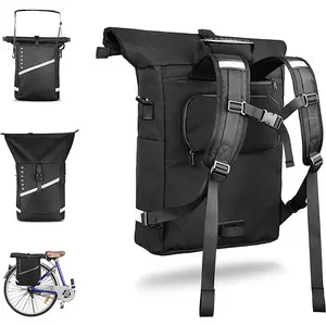 Bolsa de lona de PVC para bicicleta, venta al por mayor, asiento trasero, 600D, para ciclismo, mochila 4 en 1, para comestibles, turismo - Product Image 1