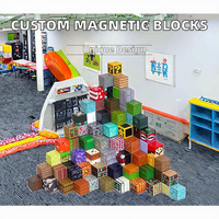 Set Mainan Edukatif DIY Blok Magnet Plastik untuk Prasekolah, Puzzle 3D, Perakitan STEM, Susun, dan Sortir Kubus