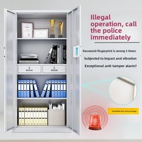 Gabinete de Seguridad con Huella Dactilar Electrónica, Archivador de Documentos Financieros, Armario de Almacenamiento Moderno y Minimalista con Combinación