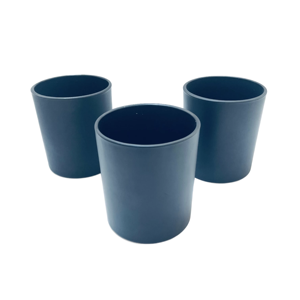A07M Pots à bougies <span class=keywords><strong>en</strong></span> verre noir de luxe pour la fabrication de bougies parfumées de vacances et de Noël Porte-piliers et lanternes élégants - Product Image 1