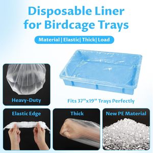 Doublures jetables pour cages, 50 pièces, en plastique épais, pour lapins, oiseaux, cochons d'inde, gestion des déchets des petits animaux - Product Image 5