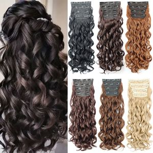 เส้นใยคาเนคาลอนต่อผมยาวแบบหยิก ชุด 4 ชิ้น ความหนาแน่น 180% ผมสังเคราะห์สำหรับผู้หญิง สวมใส่ง่าย - Product Image 5