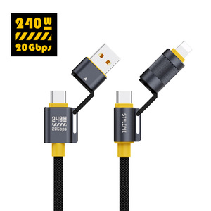 Mới 240W 4 trong 1 đa chức năng usb4.0 20Gbps pd100w kẽm 5A nhanh chóng sạc cáp cho iPhone 15 Android máy tính xách tay - Product Image 1