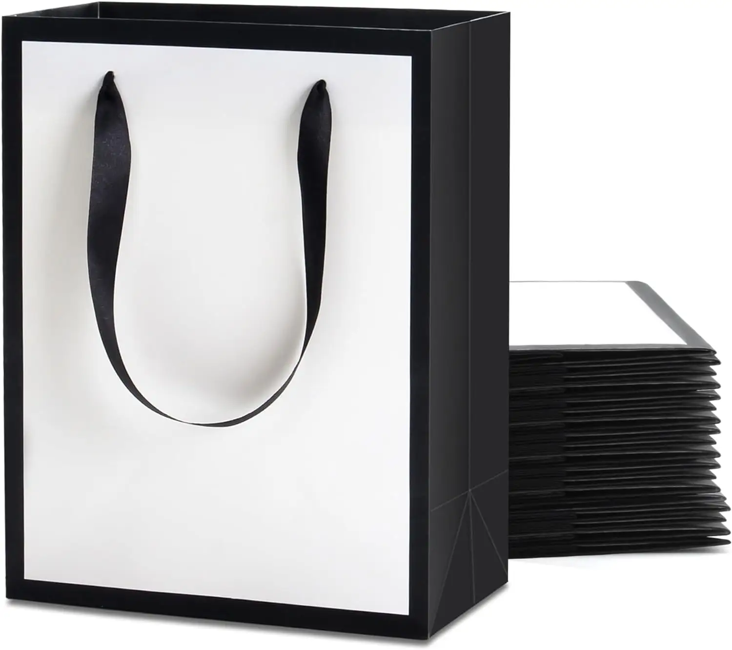 Riutilizzabile sacchetto di carta regalo di lusso carta bianca porta borse con manici per lo Shopping