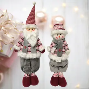 节日礼物站立圣诞老人雪人圣诞毛绒装饰品圣诞摆件供应商家居装饰新年