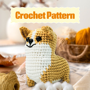 Kit de tricot DIY pour chiot Corgi mignon, ensemble d'accessoires au <span class=keywords><strong>crochet</strong></span> incluant des crochets ergonomiques pour débutants et adultes - Product Image 6