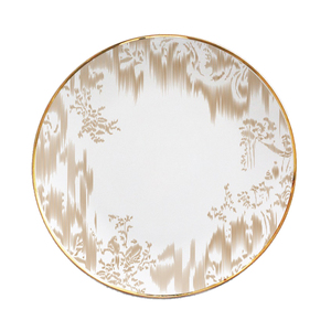 <b>White</b> and Gold Bone China Classic Luxurious Luxury Ceramic Porcelain Exclusive Customization Wholesale 8.5 - Inch Dessert Plate - Product Image 2