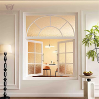 Ventanas Modernas Francesas Abatibles de Acero con Rejilla Horizontal de Acero Inoxidable y Vidrio Térmico con Apertura Interior para Sala de Estar