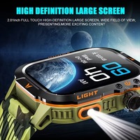 Montre connectée 2026 pour hommes, répondre/passer des appels, altimètre/baromètre extérieur, montre connectée de sport tactique avec lampe torche LED et boussole
