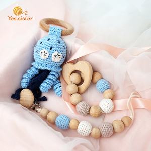 Jouet sensoriel en crochet doux en coton, <span class=keywords><strong>anneau</strong></span> <span class=keywords><strong>de</strong></span> <span class=keywords><strong>dentition</strong></span> <span class=keywords><strong>pieuvre</strong></span>, hochet, écologique, qualité alimentaire, unisexe, coffret cadeau pour bébé, sans BPA - Product Image 1