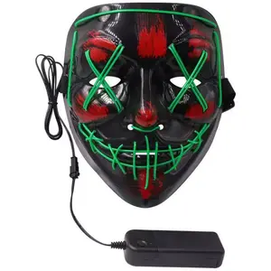 Halloween Scary Glowing Mask Demon Slayer Neon LED Mask For Halloween Party Decor Horror Prop