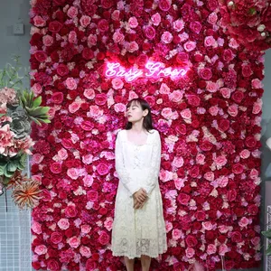 꽃 벽 생일 축하 배경 스튜디오 소품 장미 꽃 벽 웨딩 사진 배경 사진 배경