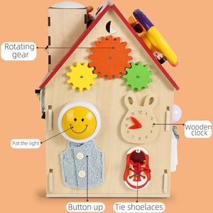 Nouveautés : Jouet éducatif précoce pour le développement, maison Montessori en bois multi-activités pour l'initiation des tout-petits - Product Image 4