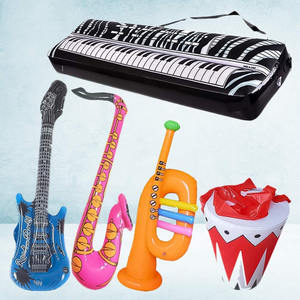 Juego de Juguetes Inflables de PVC de Banda de <span class=keywords><strong>Rock</strong></span>, <span class=keywords><strong>Guitarra</strong></span> Eléctrica, Saxofón, Trompeta, Instrumentos de Percusión para Fiestas de Cumpleaños - Product Image 2