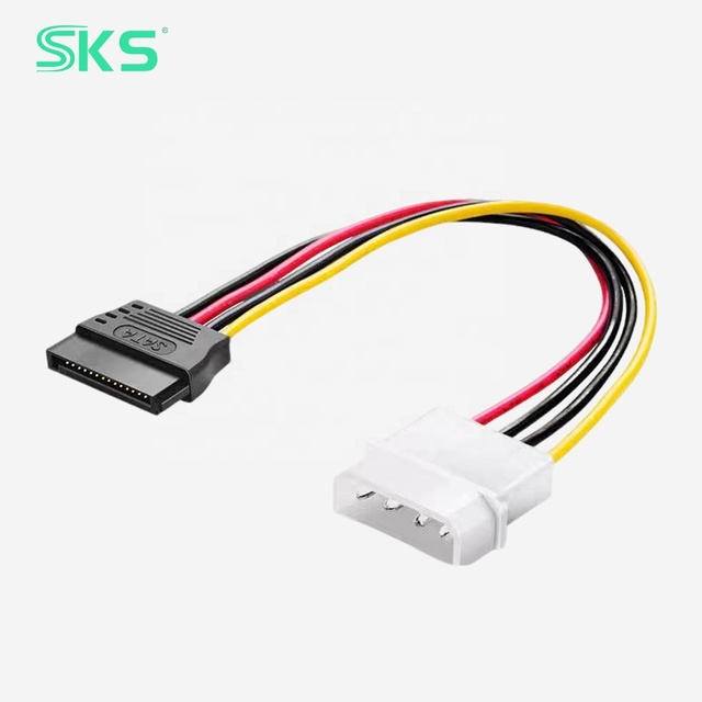 15cm SATA Power Cable 4 Pin Male Molex to 15 Pin Female SATA Adapter for HDD SSD