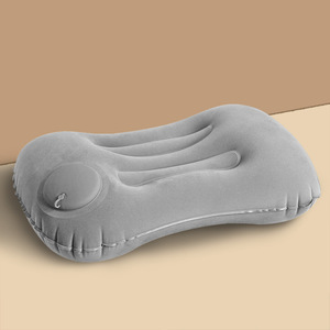 Almohada inflable cuadrada para viaje, con soporte lumbar, inflable por presión, portátil, plegable, con superficie flocada, para exteriores. - Product Image 1