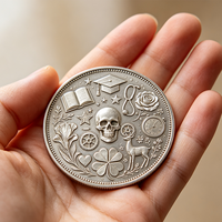 Pièces commémoratives personnalisées de haute qualité, moulées sous pression, polies, avec placage anti-argent, sans MOQ, pièces en alliage de zinc à bas prix