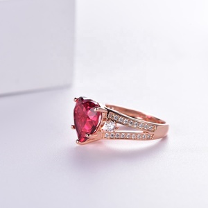 แหวนแต่งงานวินเทจ มอยส์ซาไนต์ รูปหัวใจ <span class=keywords><strong>พลอย</strong></span><span class=keywords><strong>ทับทิม</strong></span> ประดับเพชร CZ เงินแท้ 925 ชุบทองคำขาว - Product Image 6