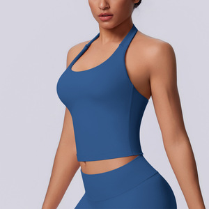 Top Deportivo Largo sin Costuras para Mujer, Estilo Halter, Cuello Cuadrado, <span class=keywords><strong>de</strong></span> Spandex/Nylon, con Gran Soporte, para Correr, Fitness y <span class=keywords><strong>Yoga</strong></span> - Product Image 3