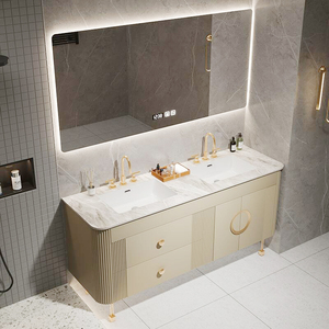 제조 낮은 공장 도매 가격 독립형 더블 싱크 현대 부동 욕실 세면대 - Product Image 3