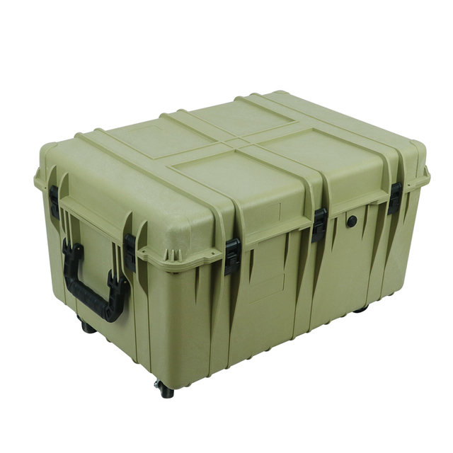 Military-Grade Rugged Waterproof Transit Case, Large Capacity, with Built-In Wheels & Ergonomic Handle