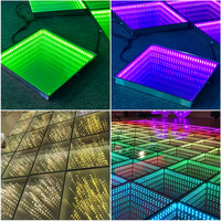 Dalles de scène LED 3D effet miroir étoilé RGB magnétiques à effet infini pour mariages, soirées, discothèques
