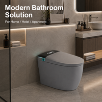 Cuvette de toilette carrée en céramique personnalisable OEM/ODM, WC monobloc avec télécommande, siphon en S/P pour villa, hôtel, appartement