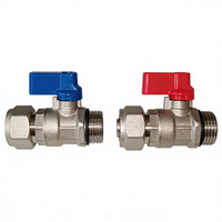 Kit de vanne à boisseau sphérique manuelle DD1038 pour l'eau, personnalisable OEM, raccord BSP 1/2" mâle x extrémité à compression, poignée courte