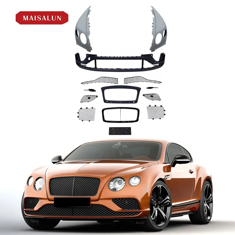 Prezzo di fabbrica accessori Auto parafango fodera paraurti anteriore con griglia Bodykit in fibra di carbonio a secco per Bentley Continental GT