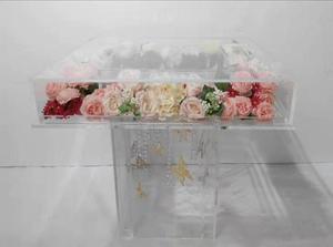 Transparent Acrylic Coffee Dessert <strong>Buffet</strong> <strong>Tables</strong> Acrylic Bride <strong>Table</strong> Pure Acrylic Wedding <strong>Table</strong> With Inside Flowers - Product Image 2