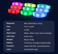 Bracelet lumineux sans fil à commande vocale, en silicone LED, pour fête de remise de diplôme, personnalisable pour adultes, activé par le son, 7 couleurs
