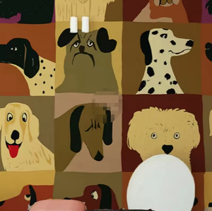 Hiện đại con chó khối nghệ thuật nền bức tranh tường 3D hình nền trang trí nhà - Product Image 1