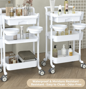 Chariot de Salon à Roulettes pour Spa, Coiffure et Esthétique, Support de Rangement pour Soins des Ongles - Product Image 3