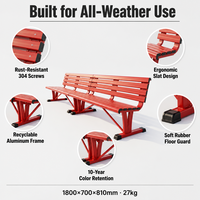 Banc ergonomique d'extérieur en alliage d'aluminium avec dossier long, chaise de tennis, siège de terrain de football, tabouret de repos – Vente directe usine
