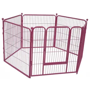 Zunhua Meihua China manufacture pet friendly folding metal dog fence, dog cages with tray expandable pet supplies animal cages