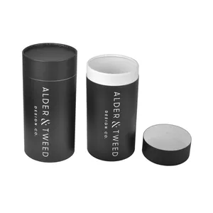 Black Cardboard Craft Zylindrische Papier röhre Verpackung Benutzer definierte recycelte Hautpflege Kosmetische Parfüm Papier röhre