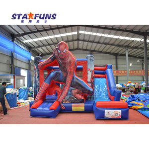 Nhà phao liên hoàn Người Nhện thương mại, có cầu trượt, làm bằng chất liệu PVC, dành cho trẻ em - Product Image 5